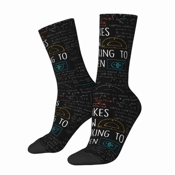 Novelty Men's Physics Equations Dress Socks Warm Comfortable 3D Printing Math Science Teacher Geometric Gift Crew