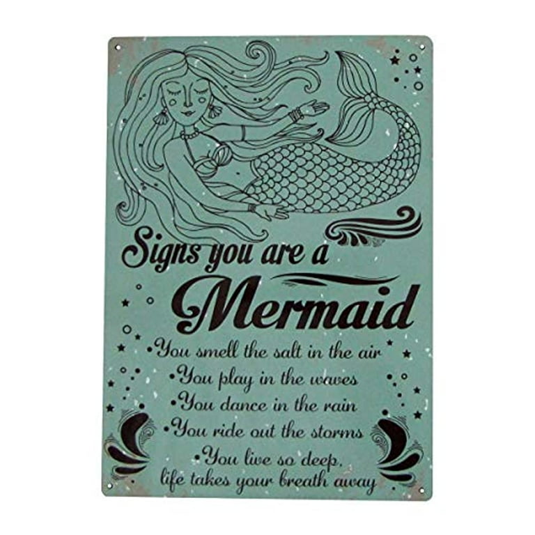 Metal You Are Mermaid 8x12 Nautical Sign Beach House Ocean Home Wall Door Decor Metal You Are Mermaid 8x12 Nautical Sign Beach House Ocean Home Wall Door Decor