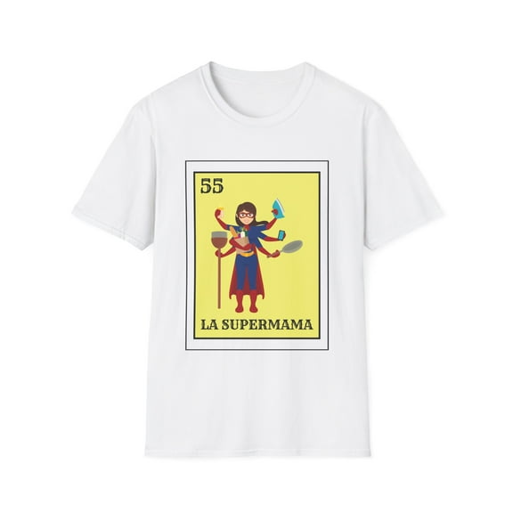 Novelty Mexican Mothers Lottery Card Graphic Gift | Humorous Bingo Illustration Pun Men Women Unisex Softstyle T-Shirt