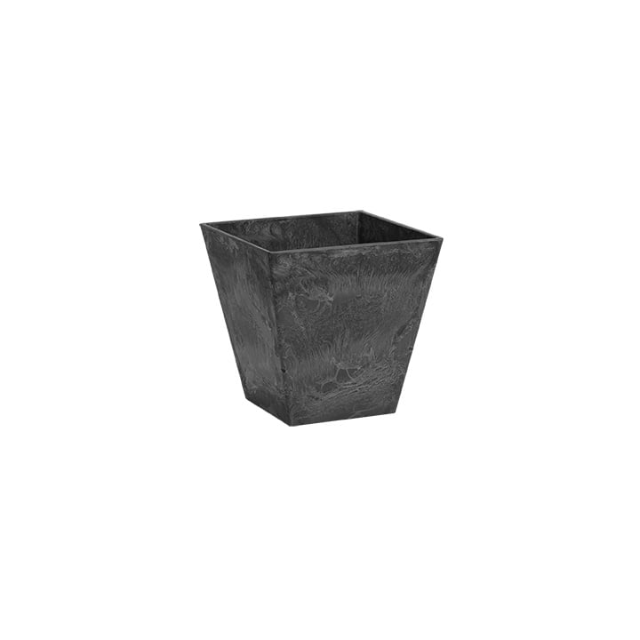 Ella 6-Inch Black Artstone Square Planter
