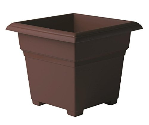 Brown 14-Inch Square Plastic Tub Planter