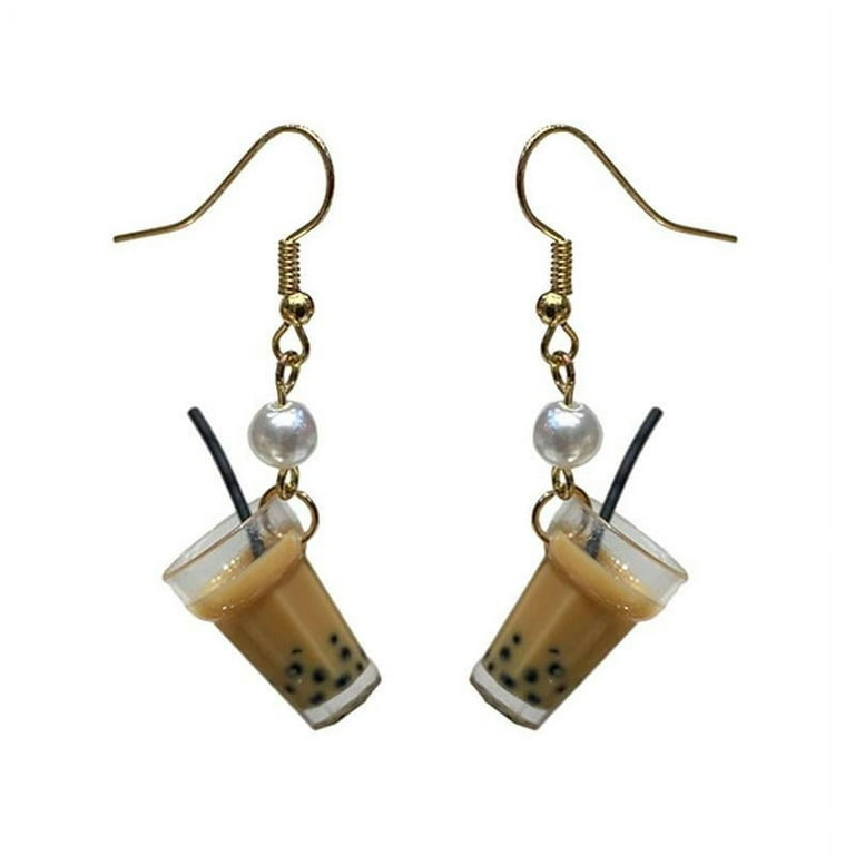 Bubble Tea/boba Tea Resin Earrings 