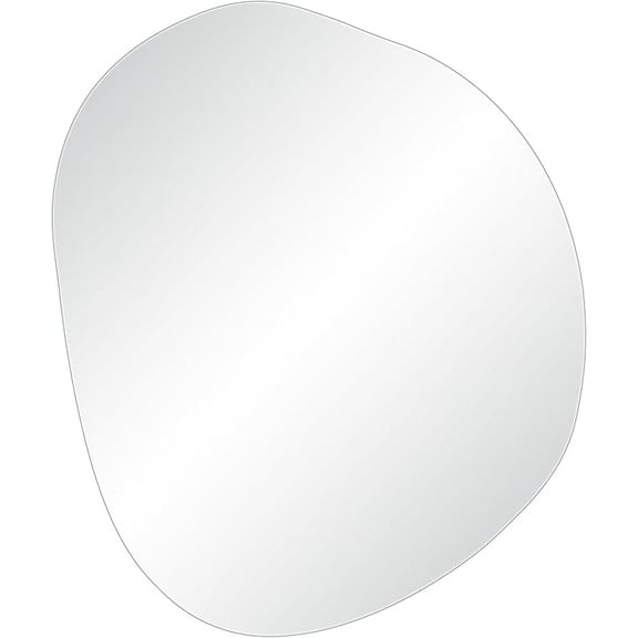 Novelty Mirror Irregular Shape (Asymetrical) Vanity or Accent Wall Mirror with Wall Fixture