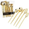 thumbnail image 1 of Novelty Modern Flatware Cutlery Disposable Plastic Gold Combo Set 32 Pieces, 1 of 4