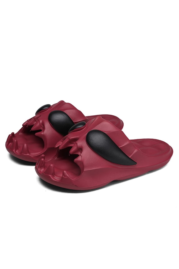 Novelty Monster Mouth Thick Sole Non-Slip Slide Sandals for Men Women, Lightweight EVA Open Toe Summer Slippers