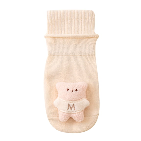 Novelty Non-Slip Grip Socks Cute Decorative Mid-Crew Socks with Trac Sole for Indoor Play Toddler Learning and Safe Active Wear at Home