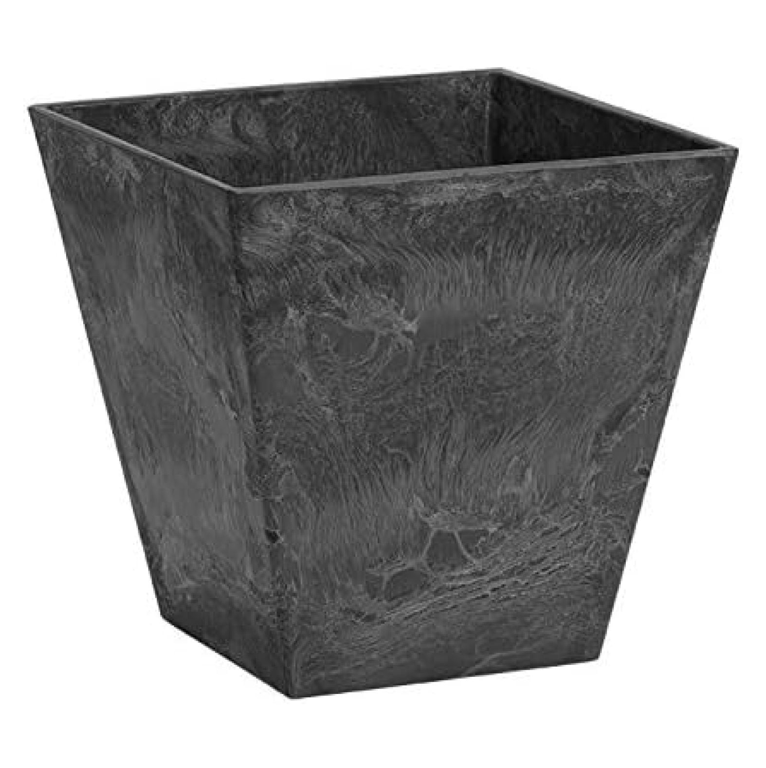 Ella Square Black Resin Planter for Indoor and Outdoor Use