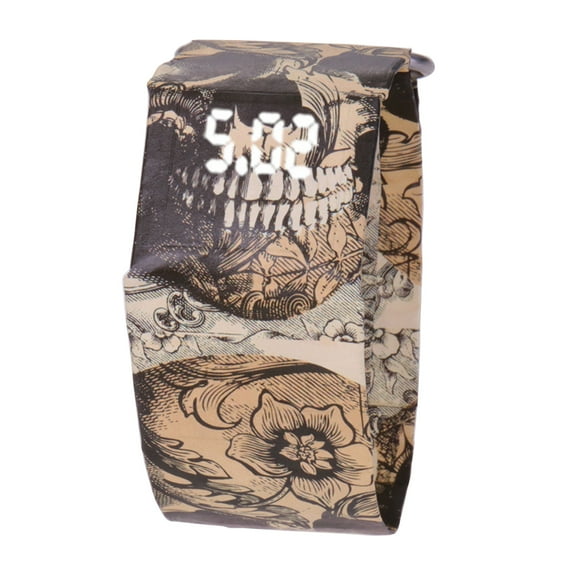 Novelty Paper Band Wristwatch for Men Women Teens Breathable Led Digital Watch Skin-friendly Durable Tear Resist Watch