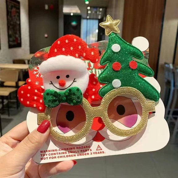 Novelty Party Glasses with LED Flashing Lights, Festive Red Green Frame for Themed Party, Reusable Eyewear for Celebrations, One Size Fits Most Adults, Fun Photo Booth Prop