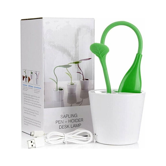 Novelty Pea Sprout Table Desk Lamp LED Touch Control w/ Pen Holder USB Chargable KT00207