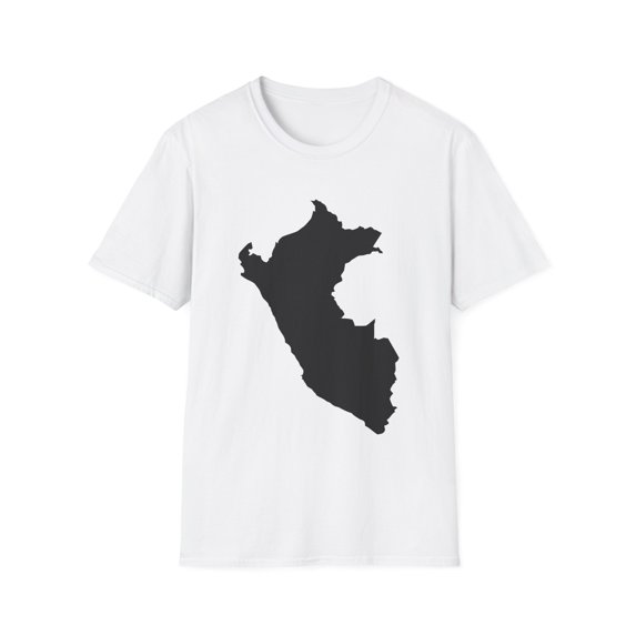 Novelty Peruvians Peruano Peruana Outlined Map Enthusiast Hilarious Nationalistic Patriotic Nationalism Fan Unisex Softstyle T-Shirt