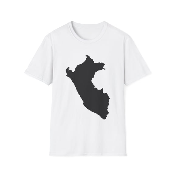 Novelty Peruvians Peruano Peruana Outlined Map Enthusiast Hilarious Nationalistic Patriotic Nationalism Fan Unisex Softstyle T-Shirt