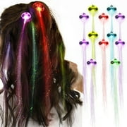 Novelty Place 12Pcs LED Hair Light Up Fiber Optic, LED Hair Extension with Clip, Bar Dancing Hairpin Flashing Braid Glow in the Dark Party Accessories