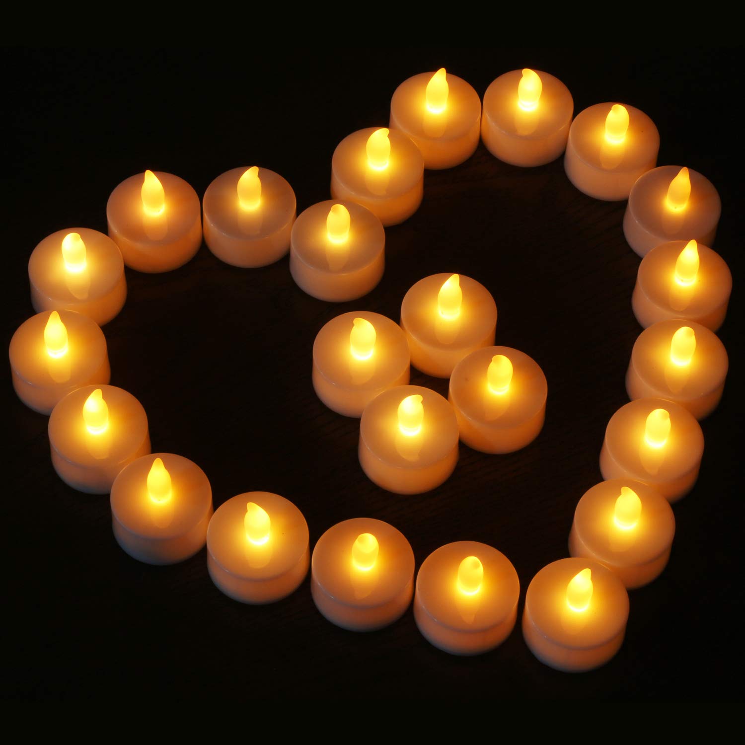 Novelty Place 24 Pcs Flameless LED Tea Light Candles Flickering Tealights Electric Battery-Powered - image 1 of 7