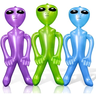 Novelty Place 32'' Jumbo Inflatable Alien 3 Packs - Alien Inflate Toy for Kids - Halloween Birthday Themed Party Decoration