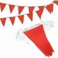 thumbnail image 1 of Novelty Place 36 Feet Solid Red Pennant Banner - 30 Multicolor Bunting Flags (8x11 Inches) - Birthday Party Grand Opening Holiday Decorations, 1 of 7
