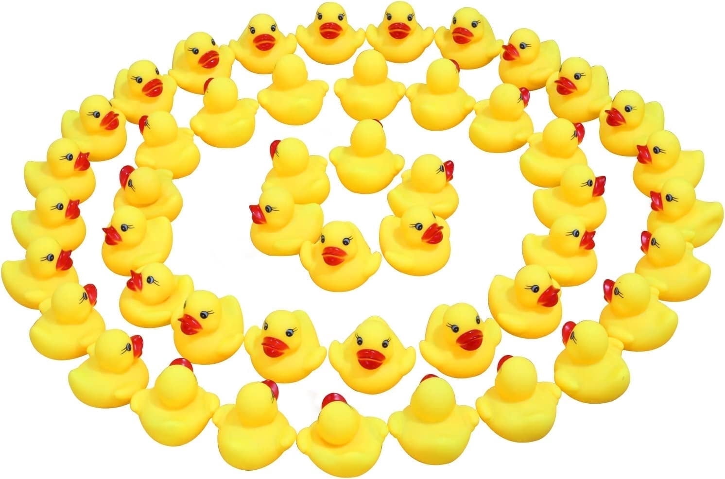 Novelty Place 48Pcs Plastic Duck Float Ducky Baby Bath Shower Toy, Yellow Mini Bath Duckies - Birthday Gift Party Favor Bathtub Decoration