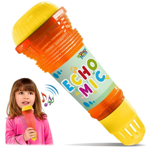 Novelty Place Echo Mic for Kids and Toddlers - Battery-Free Magic Karaoke Microphone Voice Amplifying Retro Toy
