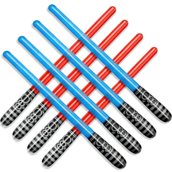 Novelty Place Inflatable Light Saber Sword Toys - Pack of 8 Blow Up Light Sabers - Perfect for Birthday Parties, Cosplay Events, Party Favors