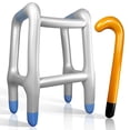 thumbnail image 1 of Novelty Place Inflatable Walker and Cane Set - Funny Old Man Costume Accessories for Halloween, 100th Day of School, Retirement Party Decorations, 1 of 7