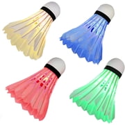 Novelty Place Led Badminton Shuttlecock Set Birdies for Yard Games, Outdoor Indoor Sports Toys 4 Pack