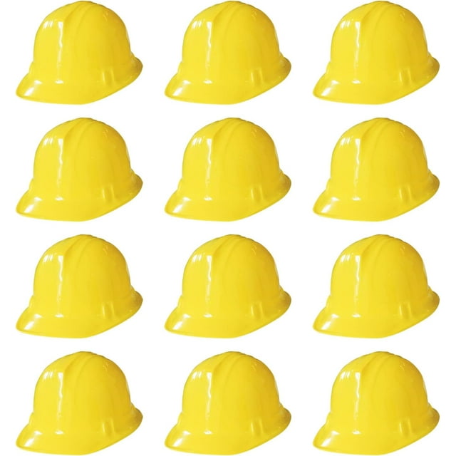 Novelty Place (Pack of 12) Construction Party Hats Toy Yellow Soft
