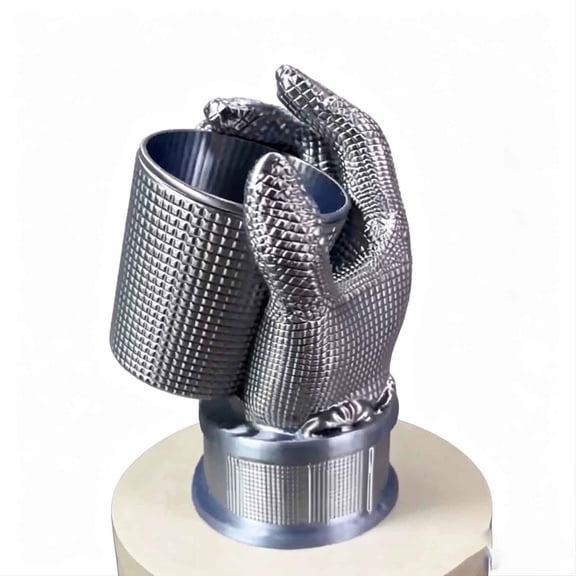 Novelty Place Plastic Popcorn Containers,Gauntlet Hand-Shaped Cup Printed Popcorn Bucket Stand for Movie Night