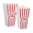 thumbnail image 1 of Novelty Place Plastic Red White Striped Classic Popcorn Containers for Movie Night - 4" Square x 8" Deep (Pack of 8), 1 of 7