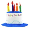 thumbnail image 1 of Novelty Place Plush Happy Birthday Cake Hat - Unisex Adult Size Fancy Dress Party Hats - Perfect as Party Favors, Costume Accessories - Cake & 5 Multicolor Candles, 1 of 7