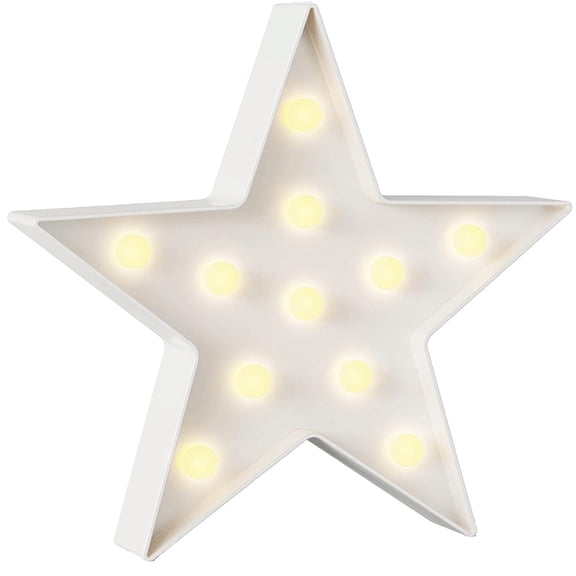 Novelty Place Star Marquee Sign Lights,LED Marquee Star Sign Night Light,Battery Operated Star Shaped Desk Table Lamp, Prop Lights Ambient Table Lamps Wedding Holiday Birthday Party Decoration