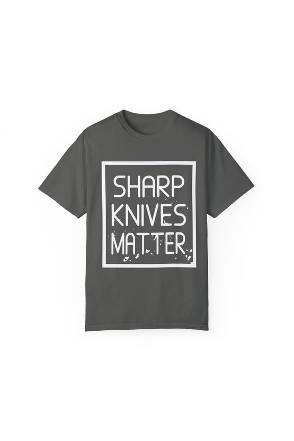 Novelty Pocketknife Design Graphic Gift Cool Sharp Knives Matter Chefs Sous Wear Men Women Unisex Garment-Dyed T-shirt