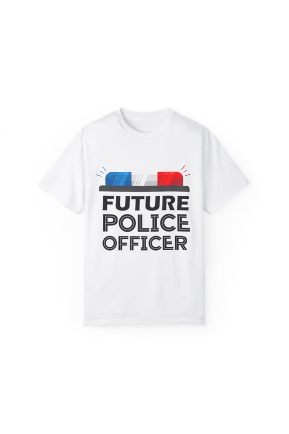 Novelty Police Outfit Kids Party Costume Sheriff Enthusiast Humorous Child County Officer Fan Patrol Lover  Unisex Garment-Dyed T-shirt