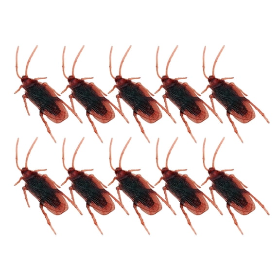 Novelty Prank Roaches Practical Joke Toys Realistic for Party and Indoor Outdoor Use Novelty 10PCS, 6X4X1cm, Brown