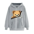thumbnail image 1 of Novelty Print Pullover Sweatshirt for Women Crewneck Long Sleeve Casual Cute Bear Graphic Hoodie Tops Lightweight, 1 of 4