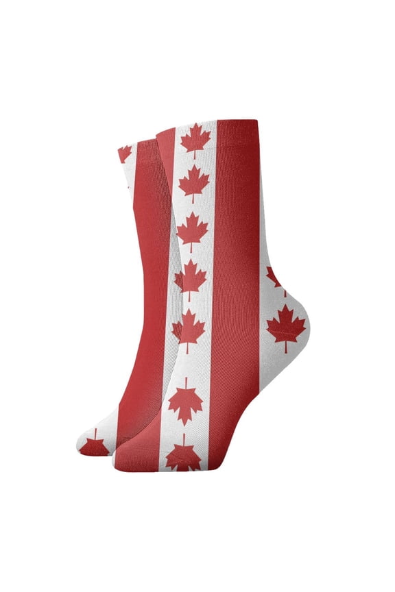 Novelty Printed Ankle Socks for Women Men Canada Day Canada Flag Quarter Socks