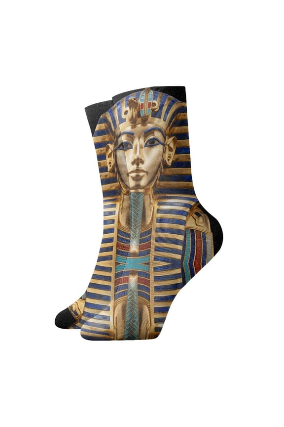 Novelty Printed Ankle Socks for Women Men King Pharaoh Tutankhamun Egypt Tut Egyptian Quarter Socks