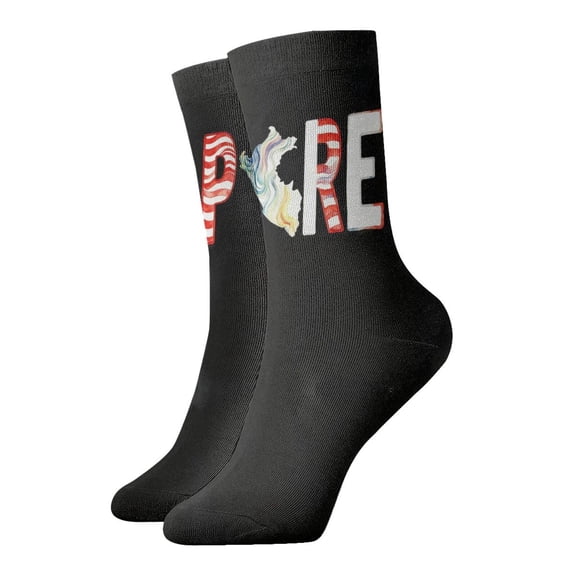 Novelty Printed Ankle Socks for Women Men Peru Peruvian Flag Quarter Socks