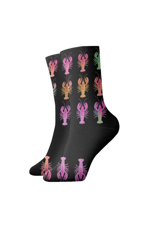 Novelty Printed Ankle Socks for Women Men Tie Dye Crawfish Tropical Quarter Socks