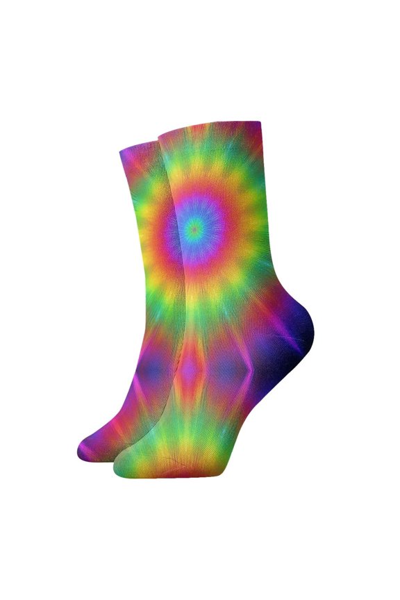 Novelty Printed Ankle Socks for Women Men Tye Dye Patterns Quarter Socks