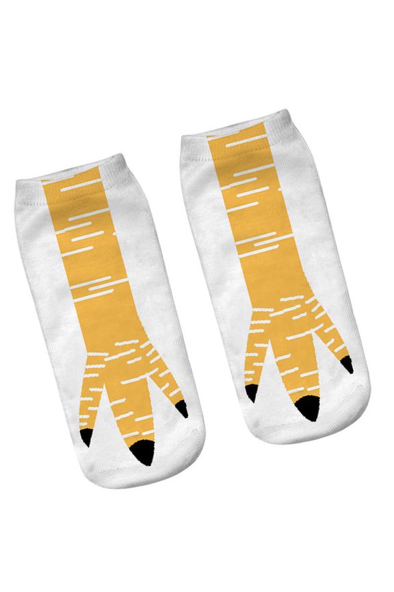 Novelty Printed Chicken Claw Ankle Socks for Men and Women Funny Paws Pattern Short Socks Halloween Party Gift