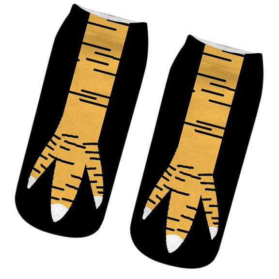 Novelty Printed Chicken Claw Ankle Socks for Men and Women Funny Paws Pattern Short Socks Halloween Party Gift