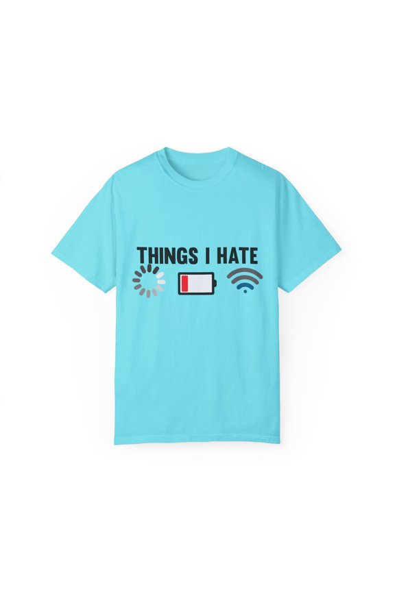 Novelty Programmers Hate Loadings Graphic Gifts Funny Developers Illustration Men Women Unisex Garment-Dyed T-shirt