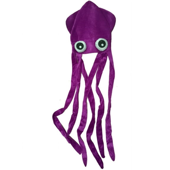 RI Novelty Novelty Purple Squid With Long Tentacles Party Hat Cap Costume Accessory