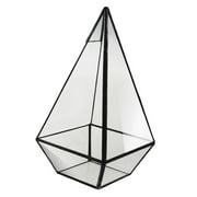 Novelty Pyramid Glass Geometric Terrarium Box Tabletop Planter Gift Favor Black