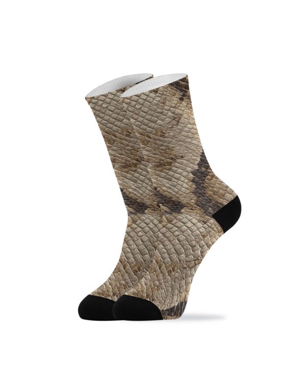 Novelty Python Skin Crew Socks for Women Men Soft Stretchy Breathable Unisex Casual Socks One Size Funny Crazy Gift Socks