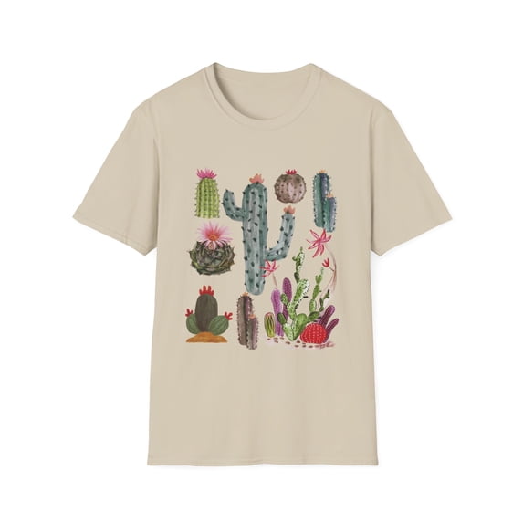 Novelty Retro Cactoid Opuntias Horticulture Herbal Lover Hilarious Herbaceous Uninhabited Plants Enthusiast Unisex Softstyle T-Shirt
