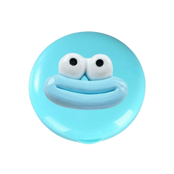 Novelty Round Pill Organizer with Cartoon Face Design Portable Travel Medicine Storage Case for Home Office Use