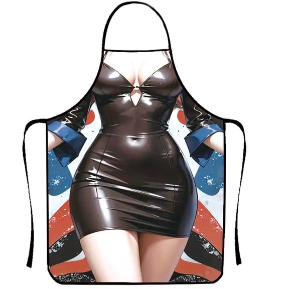 Novelty Sexy Apron for Cooking, Funny Kitchen BBQ Apron with Unique Graphic Design, Adjustable Neck Strap, One Size Fits Most