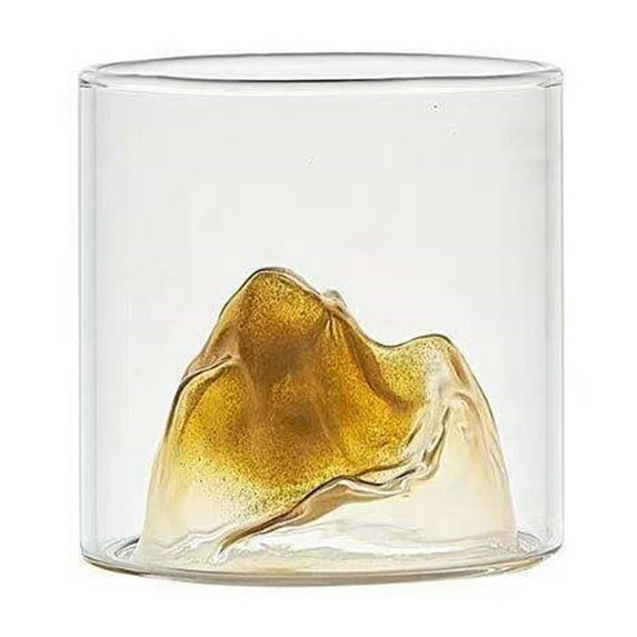 Novelty Shaped Glasses Tumbler Thick Weighted Bottom Design Clear Glacier Texture Fashioned // Glassware For Home Bar/ Guanshan Colored Glass Whiskey Glass Aa