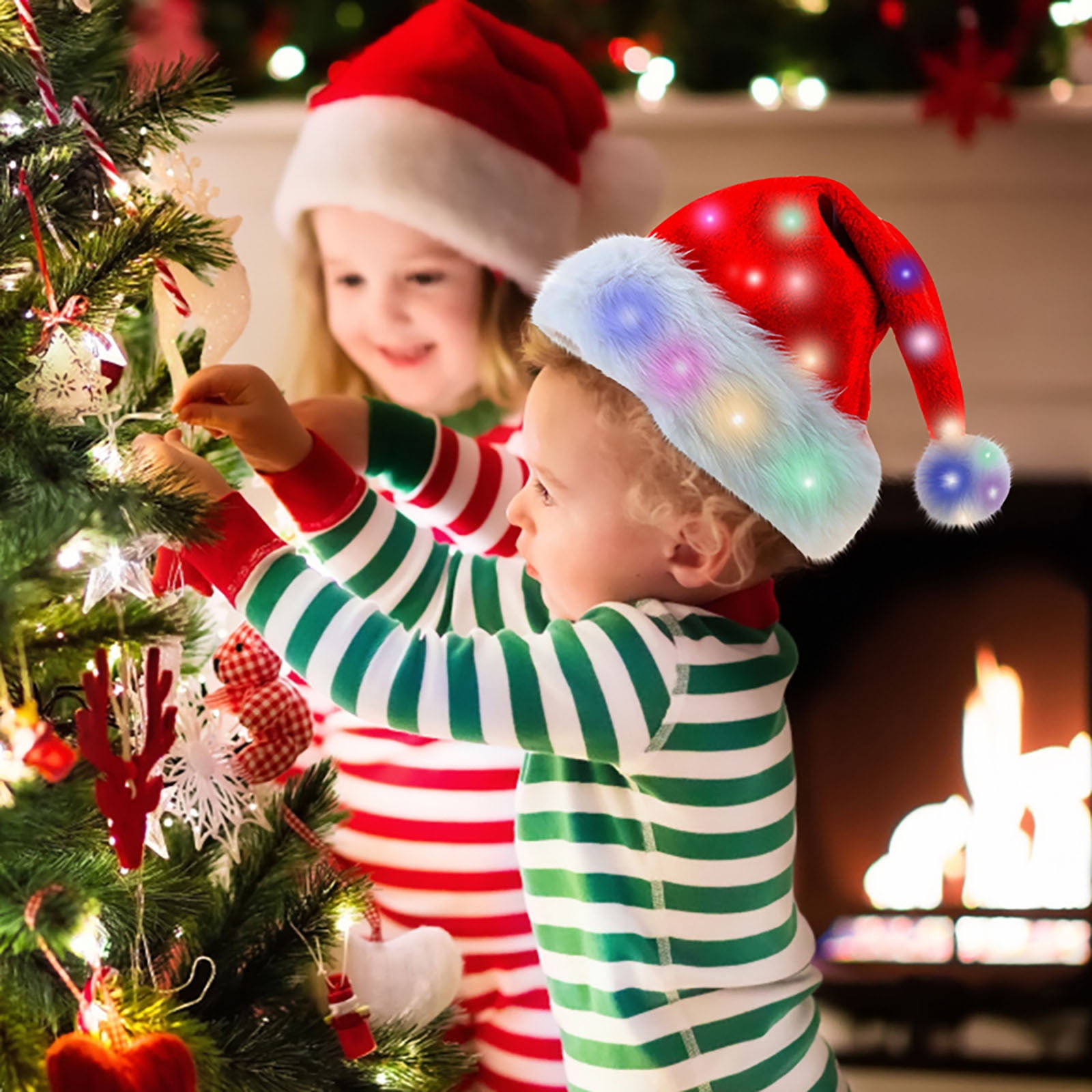 Novelty Shine Christmas Hat Colorful Santa Headwear, Christmas Hats